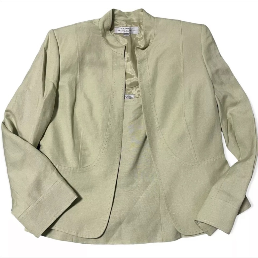 Tahari Arthur S. Levine 2pc. blazer womens 10P  light green